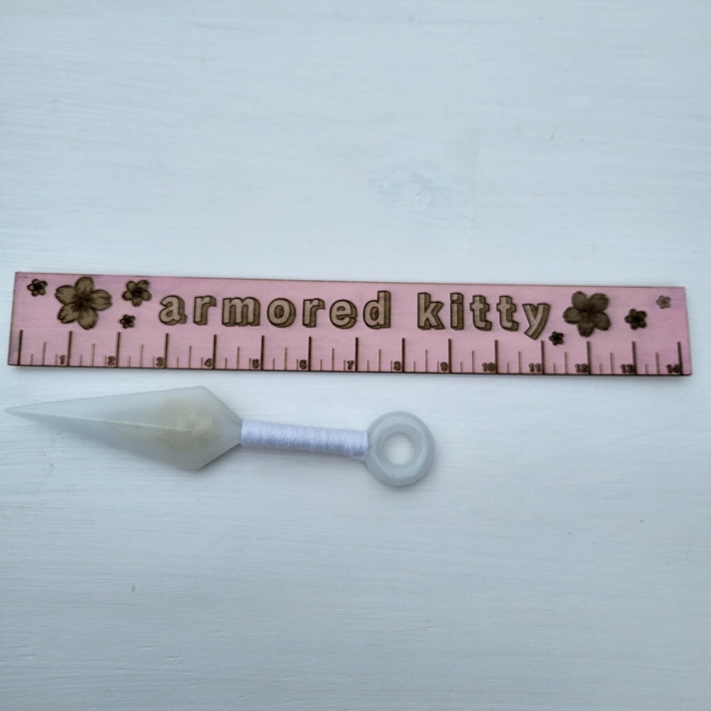 White Floral Resin Replica Cosplay Ninja Tool