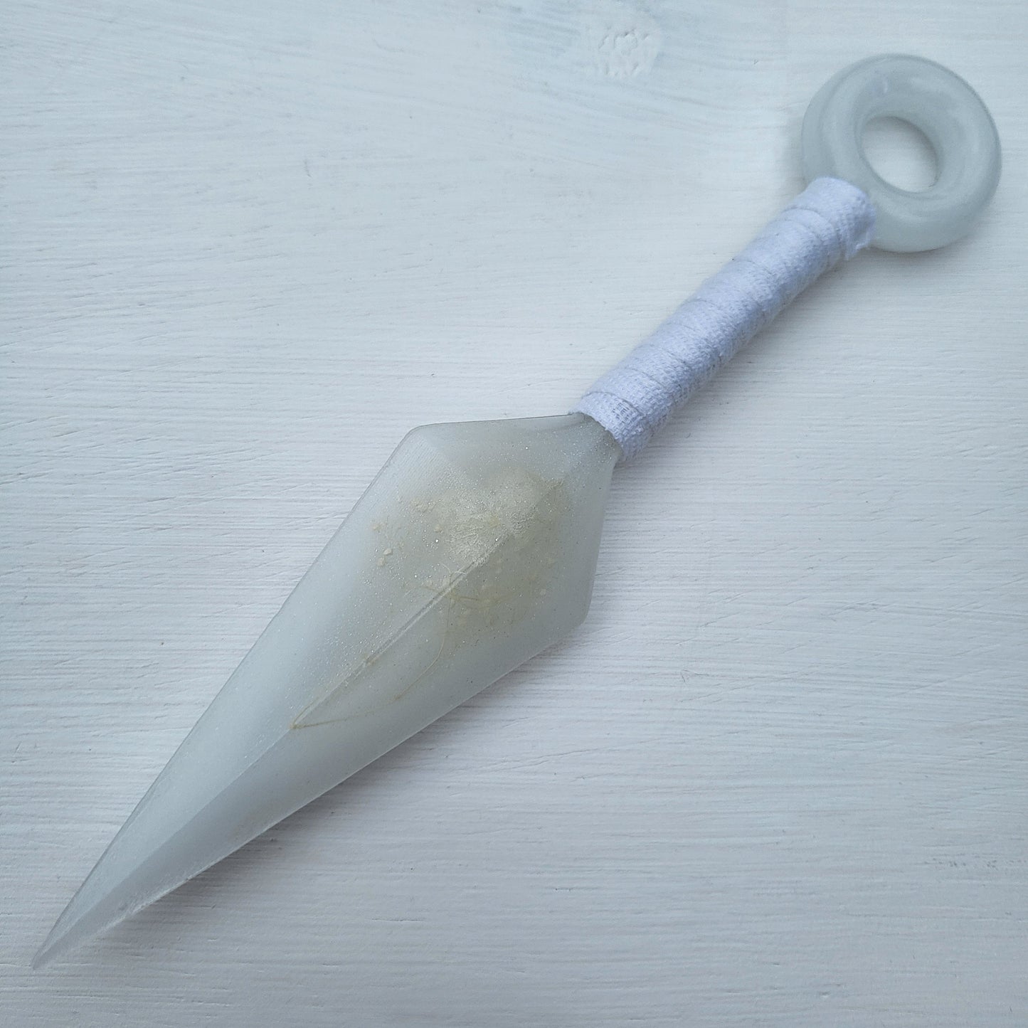 White Floral Resin Replica Cosplay Ninja Tool