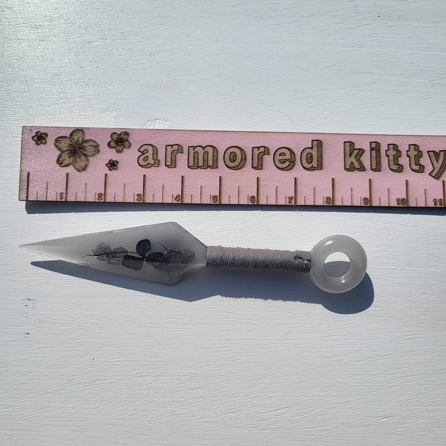 Gray Floral Resin Replica Cosplay Ninja Tool