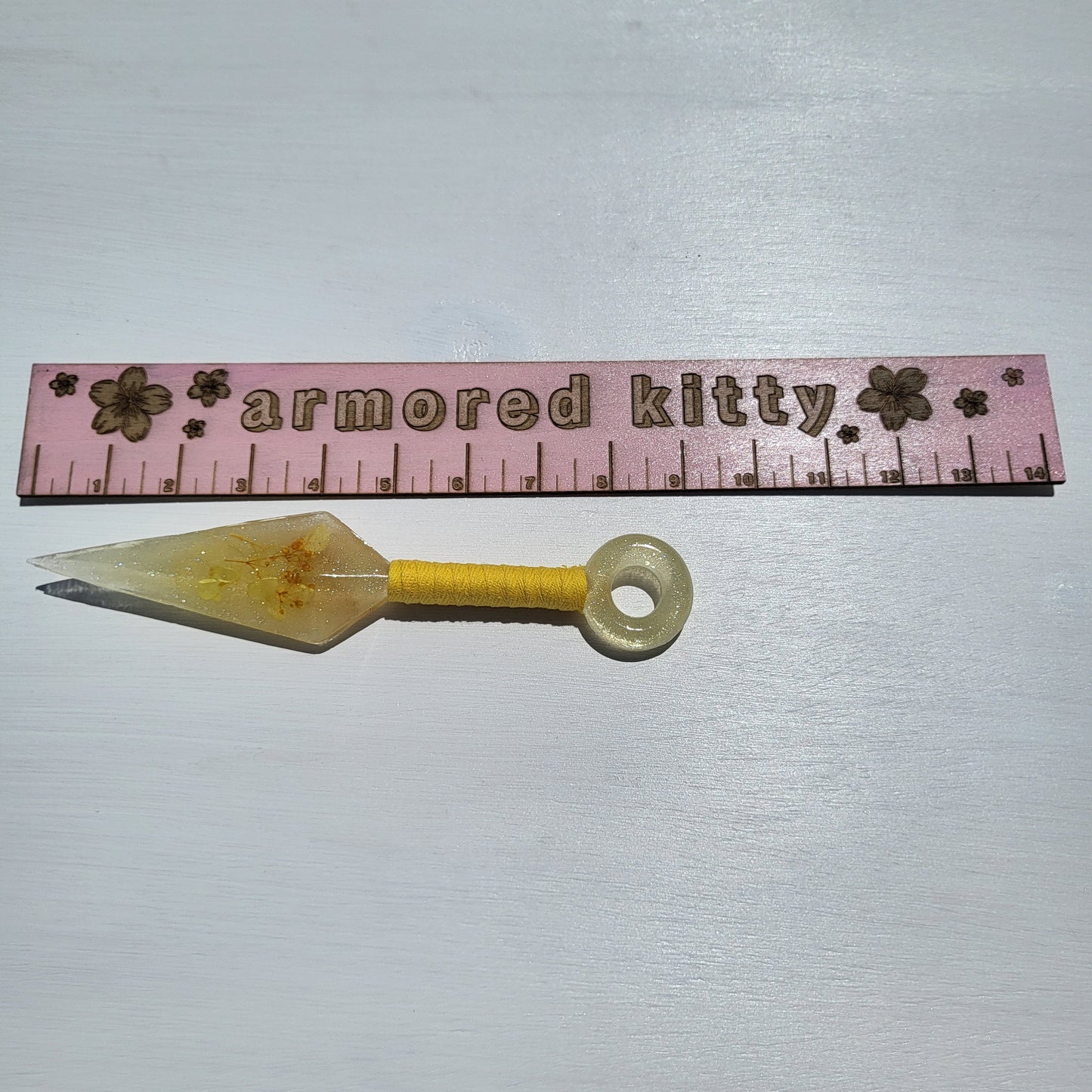 Yellow Floral Resin Replica Cosplay Ninja Tool