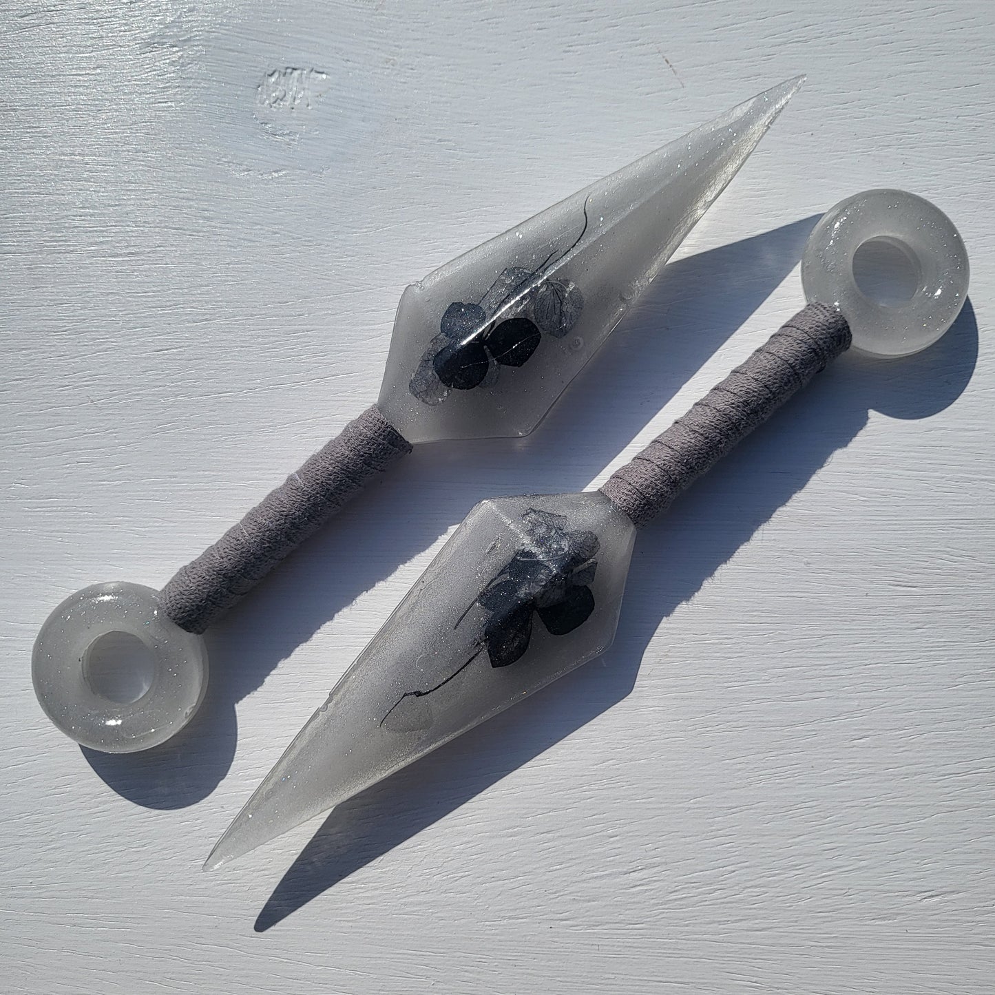 Gray Floral Resin Replica Cosplay Ninja Tool