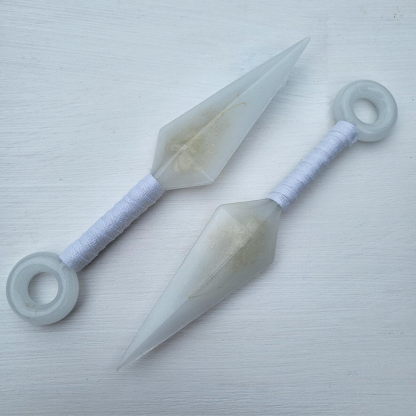 White Floral Resin Replica Cosplay Ninja Tool