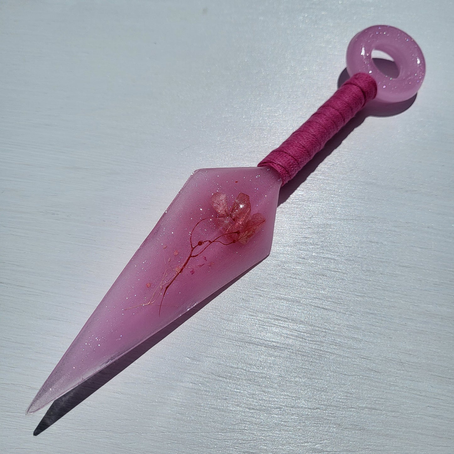 Dark Pink Floral Resin Replica Cosplay Ninja Tool