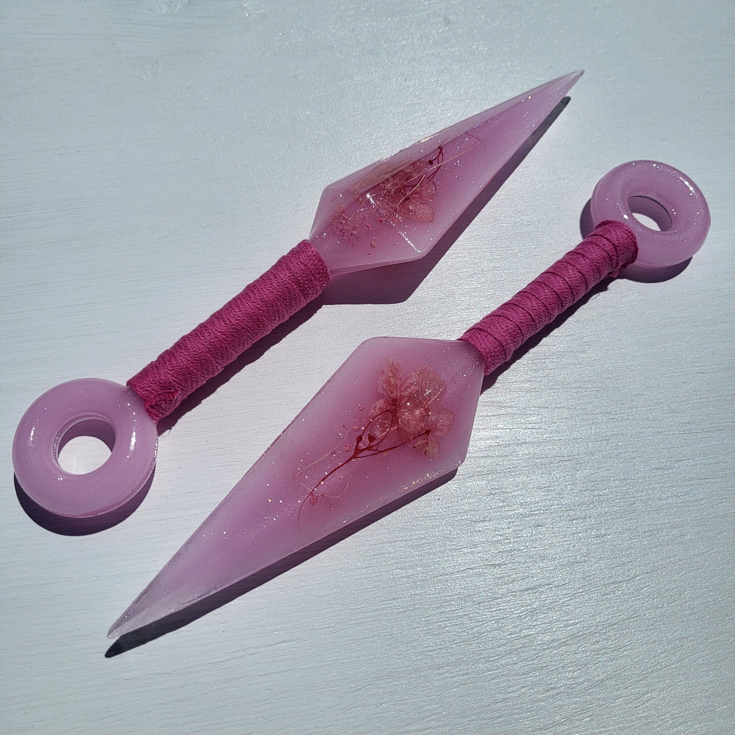 Dark Pink Floral Resin Replica Cosplay Ninja Tool