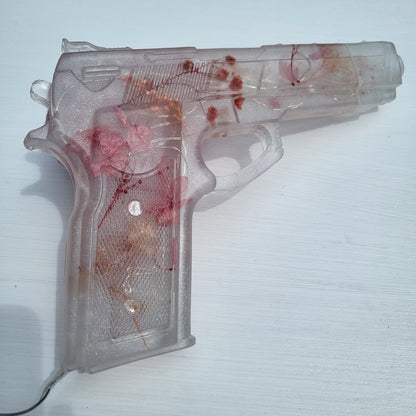 White Pink Floral Resin LED Replica Piece