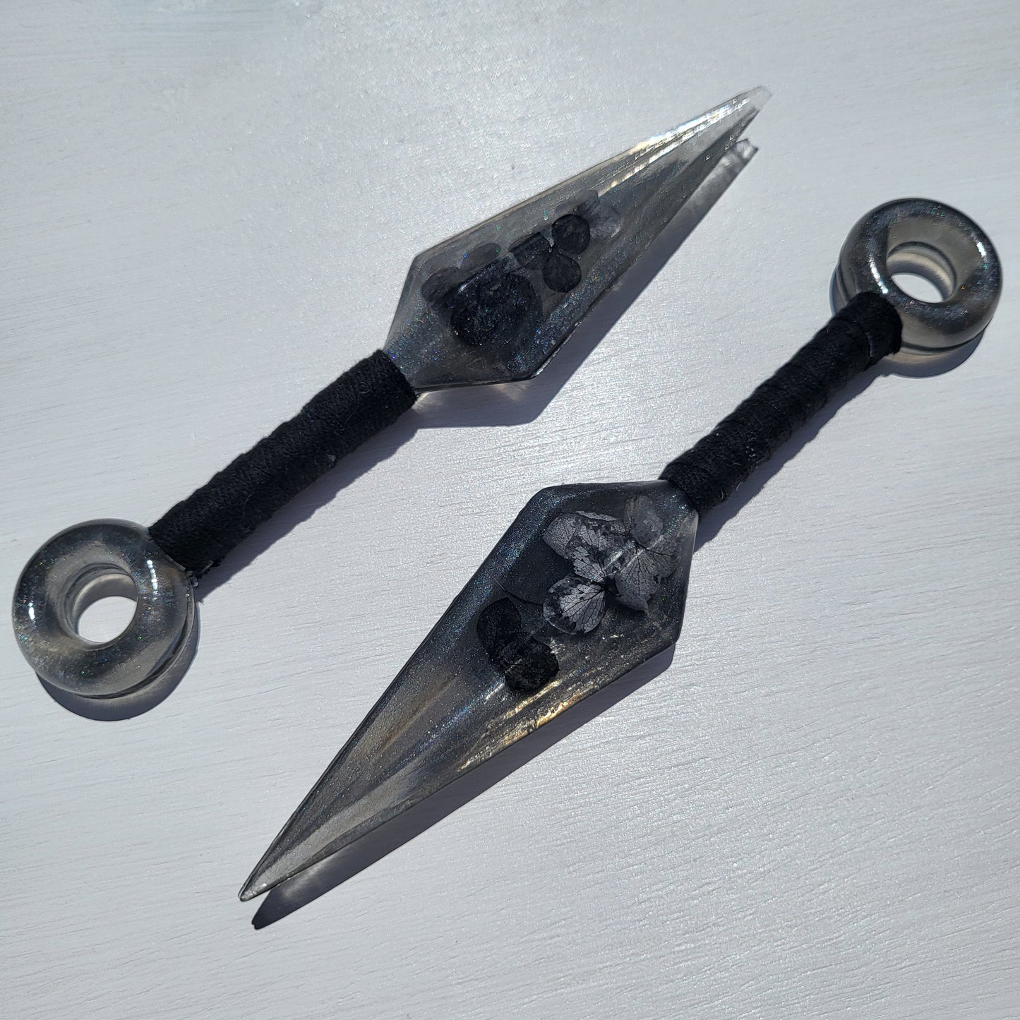 Black Floral Resin Replica Cosplay Ninja Tool