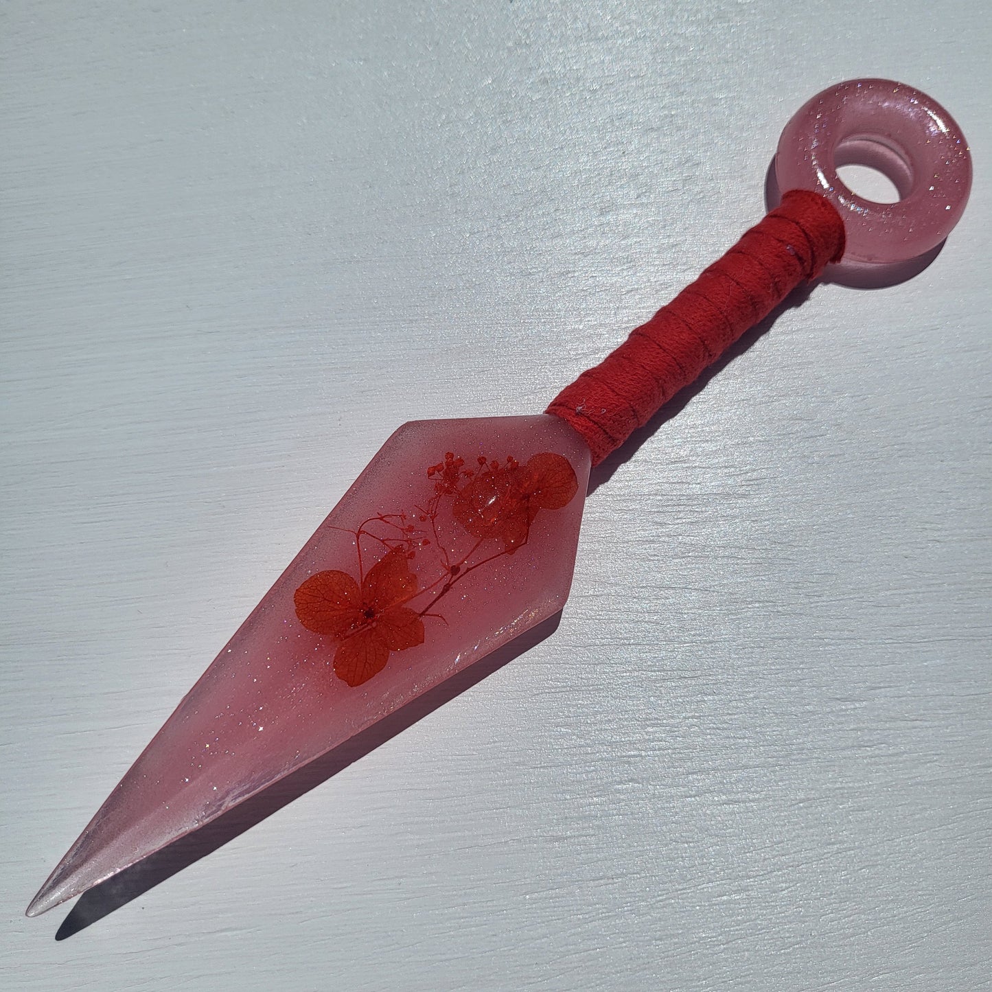 Red Floral Resin Replica Cosplay Ninja Tool