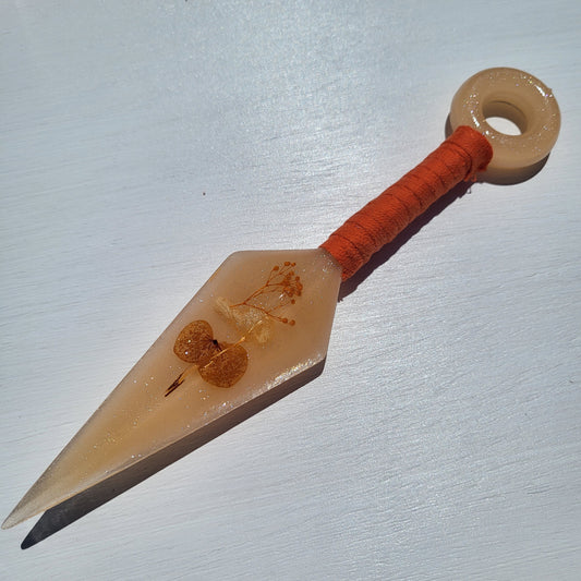 Orange Floral Resin Replica Cosplay Ninja Tool