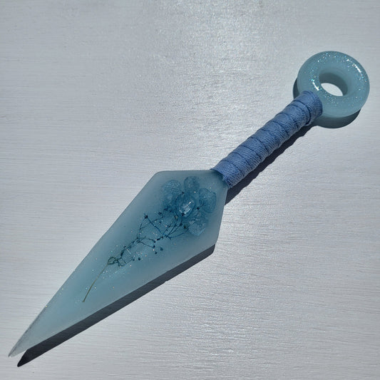 Light Blue Floral Resin Replica Cosplay Ninja Tool