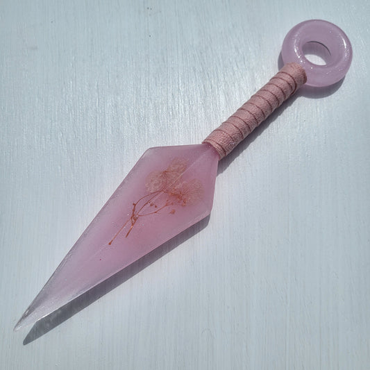 Light Pink Floral Resin Replica Cosplay Ninja Tool