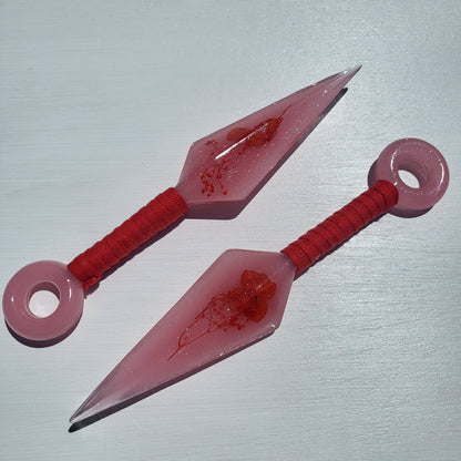 Red Floral Resin Replica Cosplay Ninja Tool